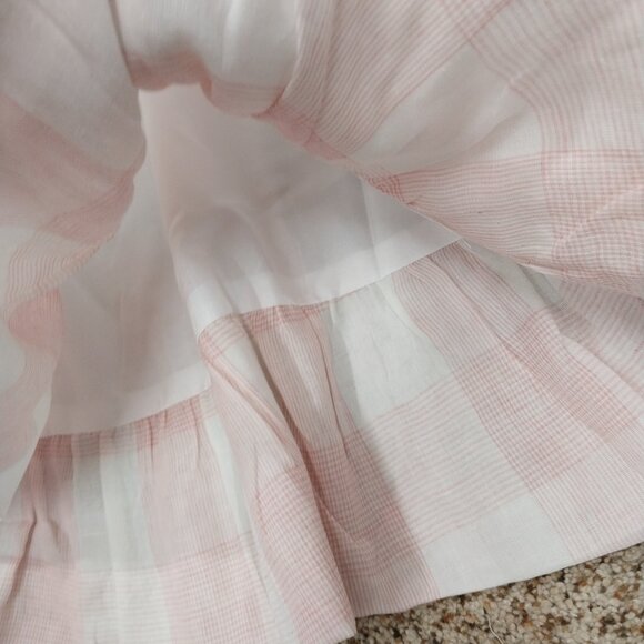 3503 Size Large POL Puff Sleeve Cream and Pink Lined Dress. NWT - Picture 3 of 9